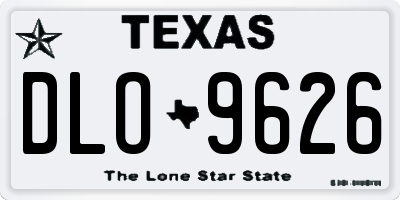 TX license plate DLO9626