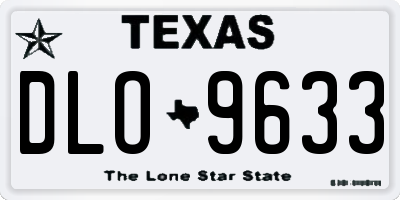 TX license plate DLO9633