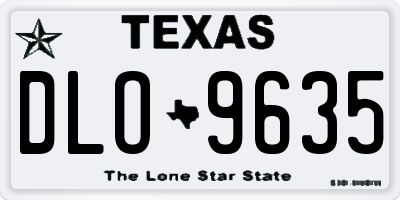 TX license plate DLO9635