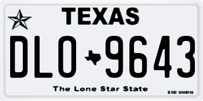 TX license plate DLO9643