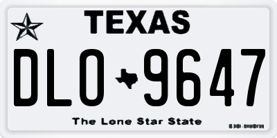 TX license plate DLO9647