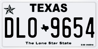 TX license plate DLO9654