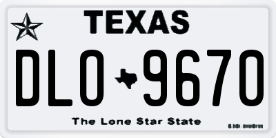 TX license plate DLO9670
