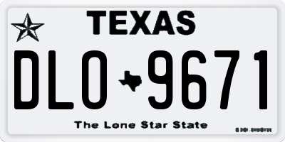 TX license plate DLO9671