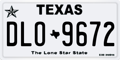 TX license plate DLO9672