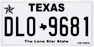 TX license plate DLO9681