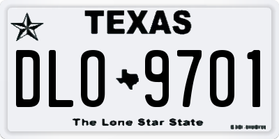TX license plate DLO9701