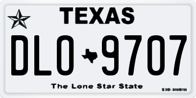 TX license plate DLO9707