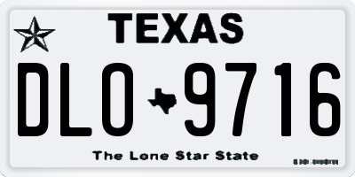 TX license plate DLO9716