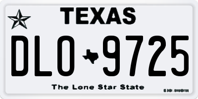 TX license plate DLO9725