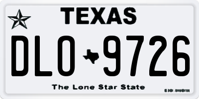 TX license plate DLO9726