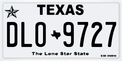 TX license plate DLO9727