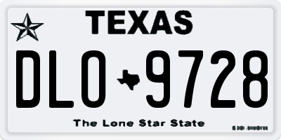 TX license plate DLO9728