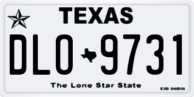 TX license plate DLO9731