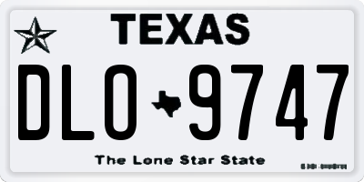 TX license plate DLO9747
