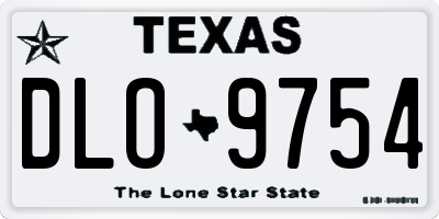 TX license plate DLO9754