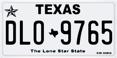 TX license plate DLO9765