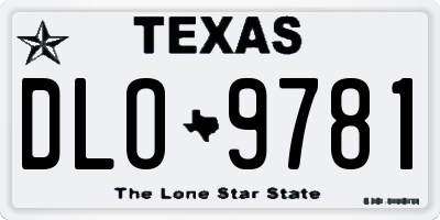 TX license plate DLO9781
