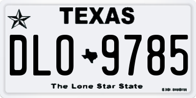 TX license plate DLO9785