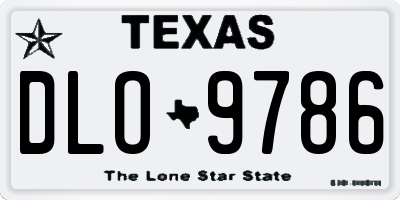 TX license plate DLO9786
