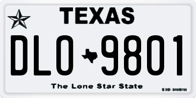 TX license plate DLO9801