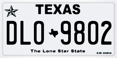 TX license plate DLO9802