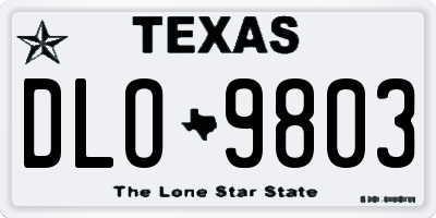 TX license plate DLO9803