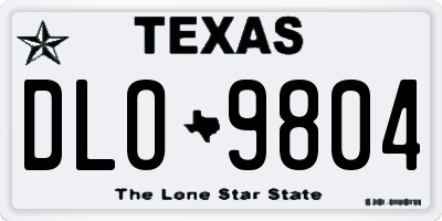 TX license plate DLO9804