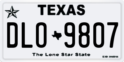TX license plate DLO9807