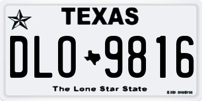 TX license plate DLO9816