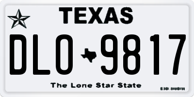 TX license plate DLO9817