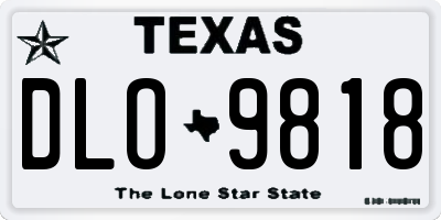 TX license plate DLO9818