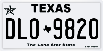 TX license plate DLO9820