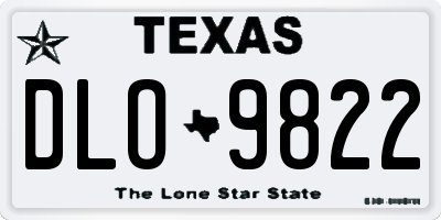 TX license plate DLO9822