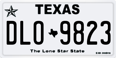 TX license plate DLO9823