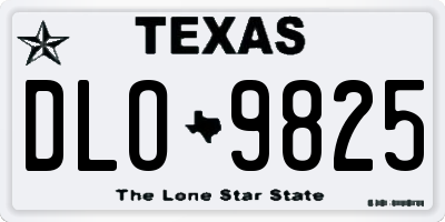TX license plate DLO9825