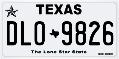 TX license plate DLO9826