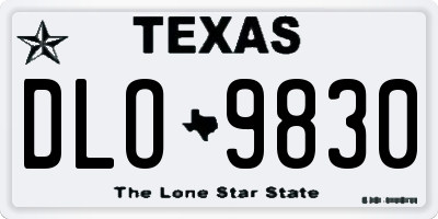 TX license plate DLO9830