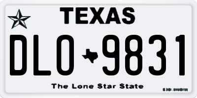TX license plate DLO9831