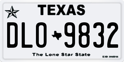 TX license plate DLO9832