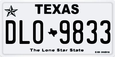 TX license plate DLO9833