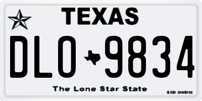 TX license plate DLO9834