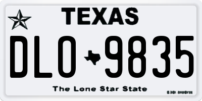 TX license plate DLO9835
