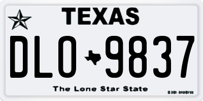 TX license plate DLO9837