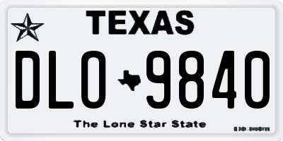 TX license plate DLO9840