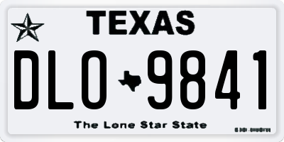 TX license plate DLO9841