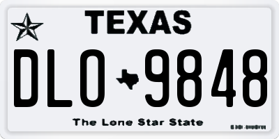 TX license plate DLO9848