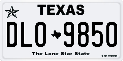 TX license plate DLO9850