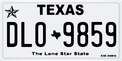 TX license plate DLO9859