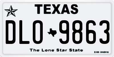TX license plate DLO9863